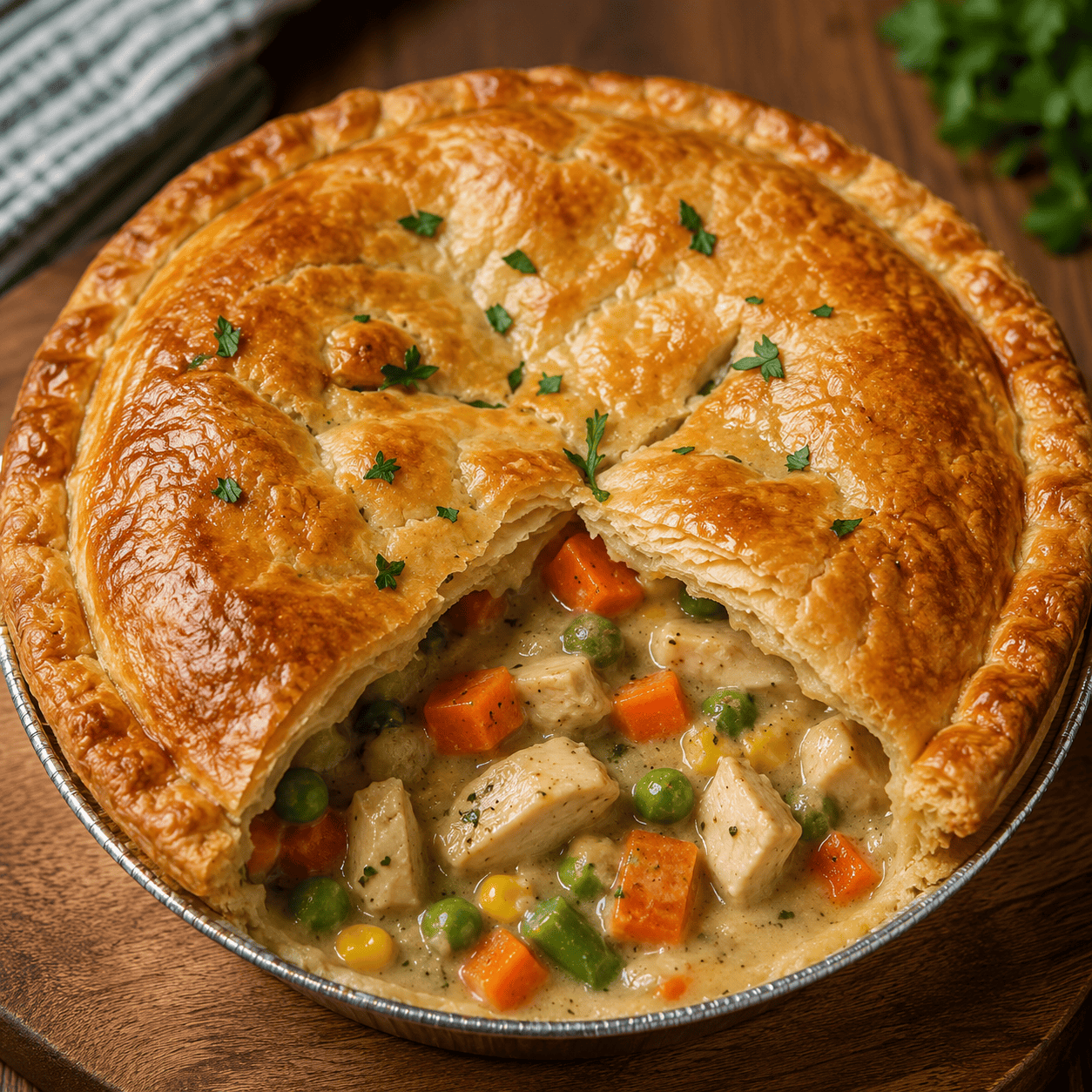 Comfort Chefs Chicken and Vegetable Pie frozen ready meal